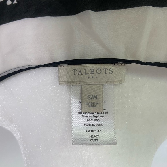 Talbots women's S/M botanical bold print semi sheer flowy pop over top LIKE NEW - Picture 3 of 6